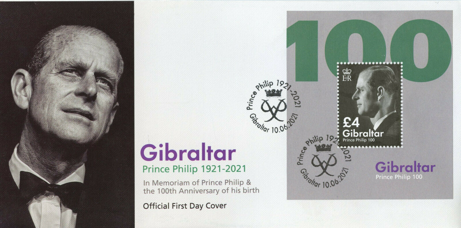 Gibraltar 2021 FDC Royalty Stamps Prince Philip 100th Birth Anniv 1v M/S