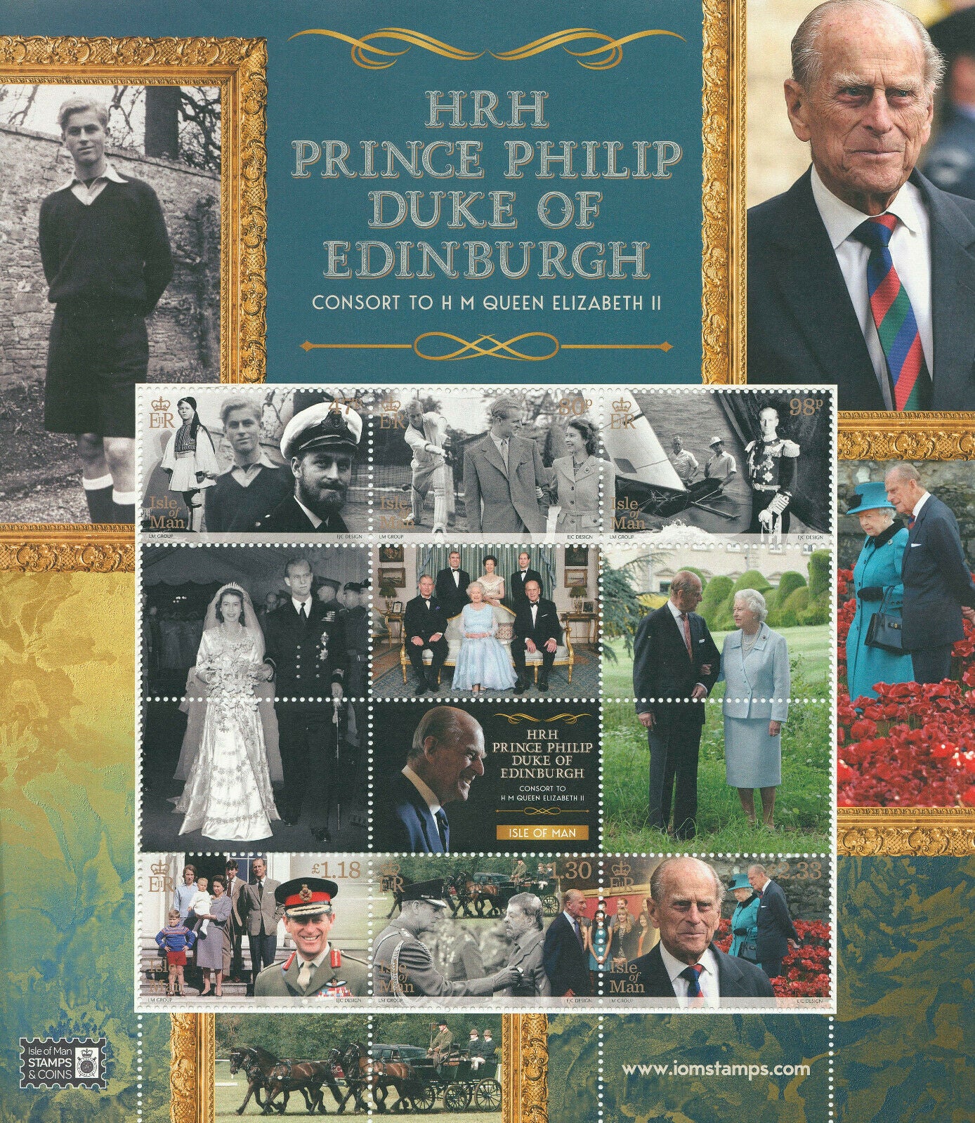 Isle of Man IOM 2021 MNH Royalty Stamps Prince Philip Duke of Edinburgh 6v M/S