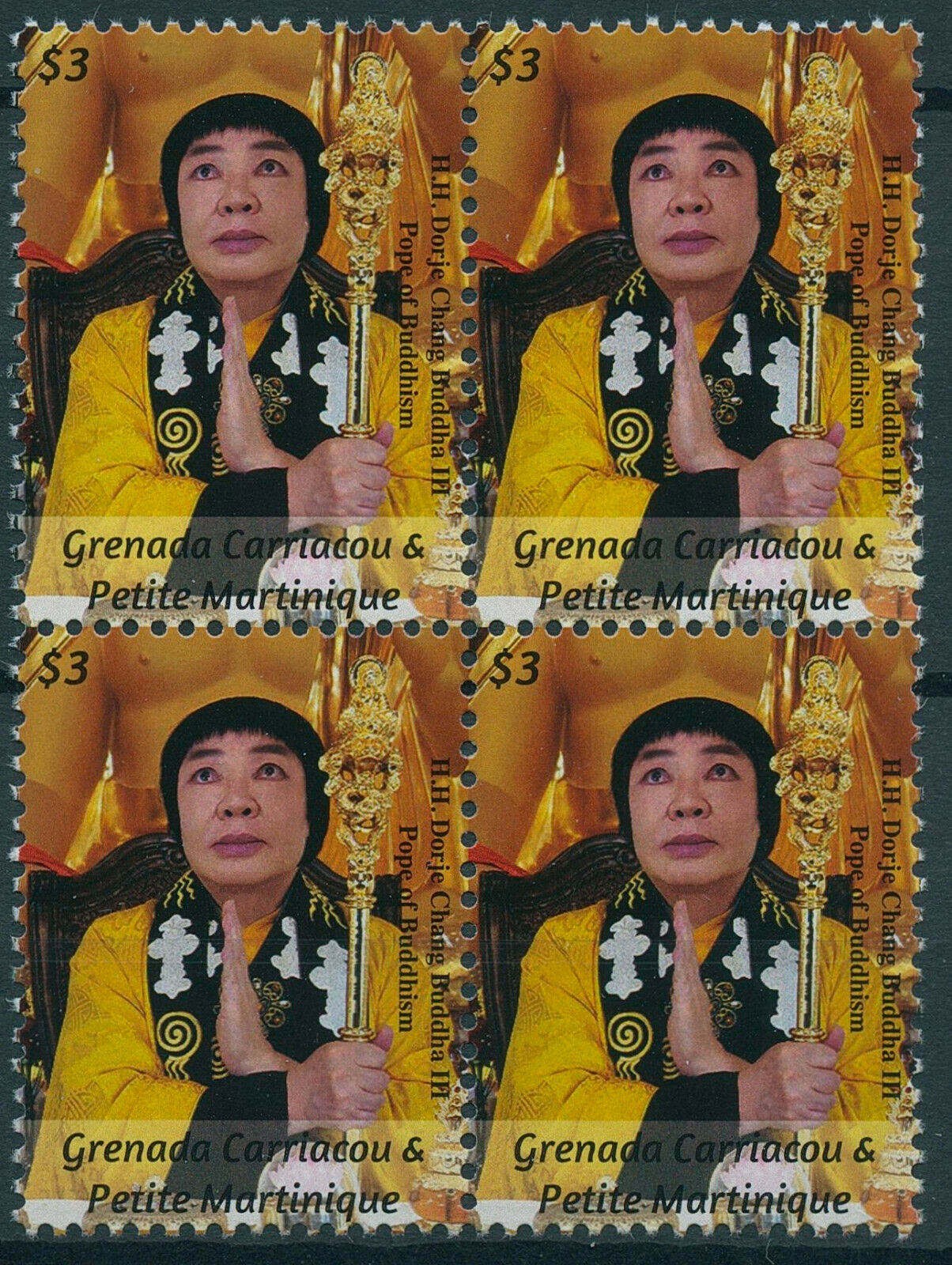 Grenadines Grenada 2021 MNH Dorje Chang Buddha III Stamps Buddhism 4v Block