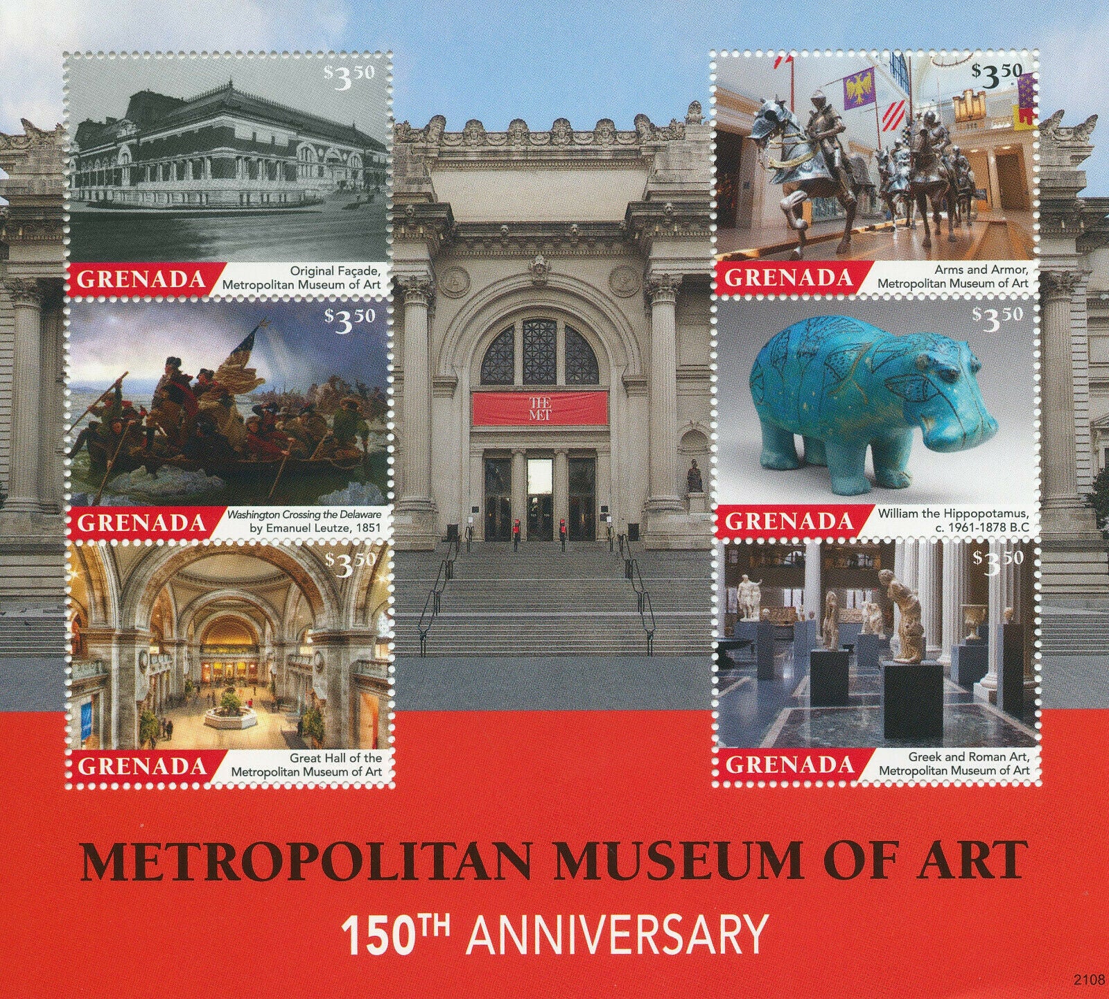 Grenada 2021 MNH Architecture Stamps Metropolitan Museum of Art Museums 6v M/S