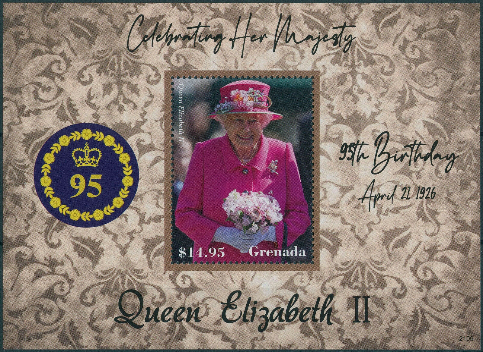 Grenada 2021 MNH Royalty Stamps Queen Elizabeth II 95th Birthday 1v S/S