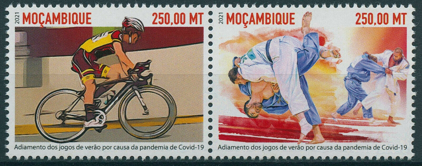 Mozambique 2021 MNH Olympics Stamps Tokyo 2020 Corona Cycling Judo 2v Set