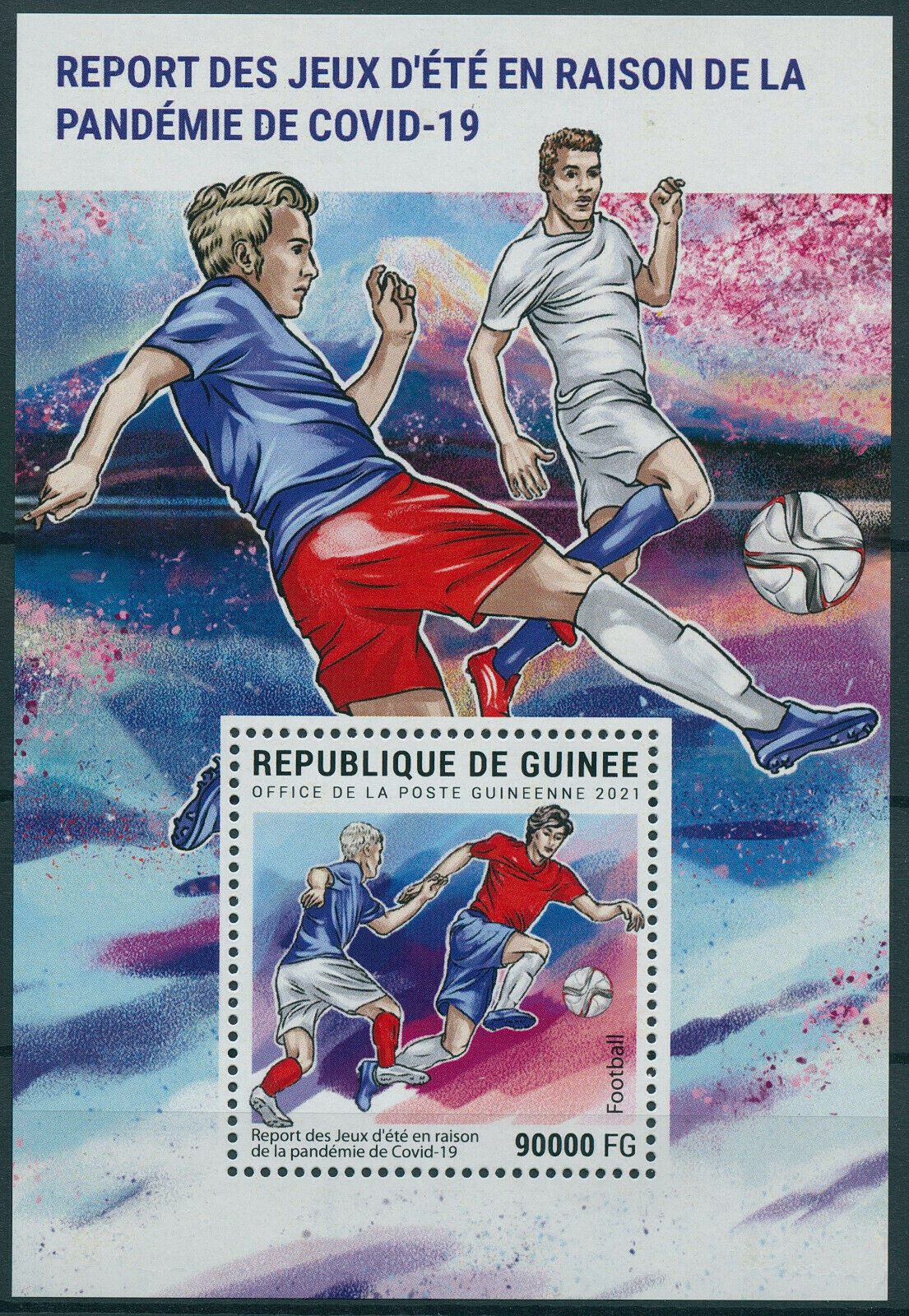 Guinea 2021 MNH Olympics Stamps Tokyo 2020 Postponement Corona Football 1v M/S