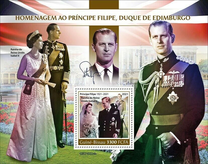 Guinea-Bissau 2021 MNH Royalty Stamps Prince Philip Duke of Edinburgh 1v S/S