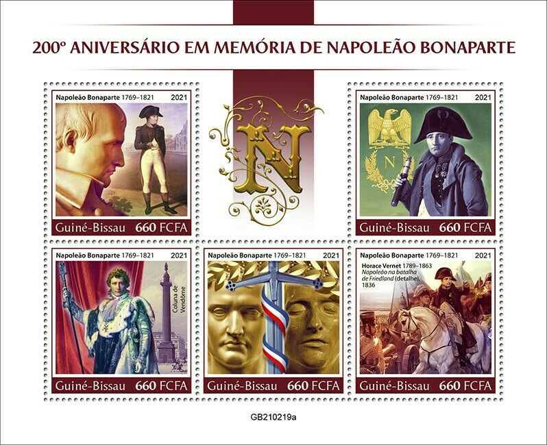 Guinea-Bissau 2021 MNH Military Stamps Napoleon Bonaparte Famous People 5v M/S