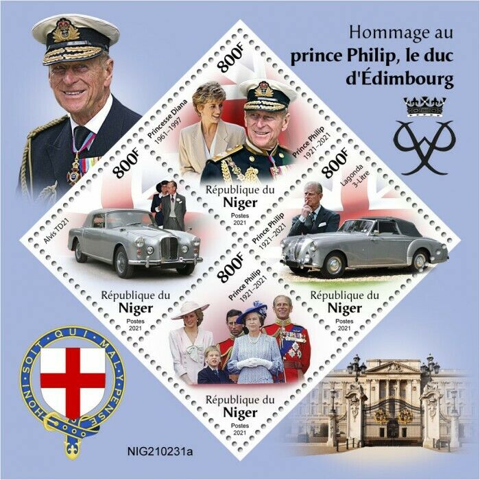 Niger 2021 MNH Royalty Stamps Prince Philip Duke of Edinburgh 4v M/S