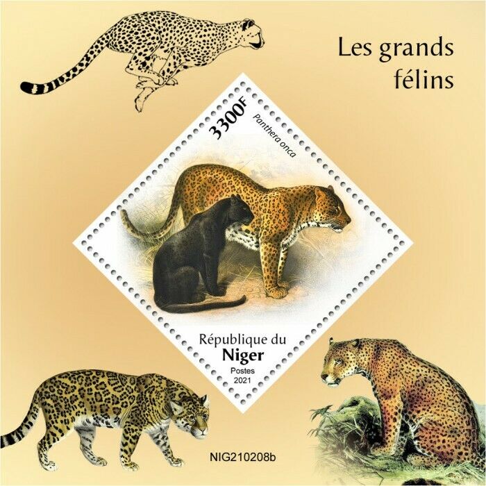 Niger 2021 MNH Wild Animals Stamps Big Cats Jaguars Fauna 1v S/S