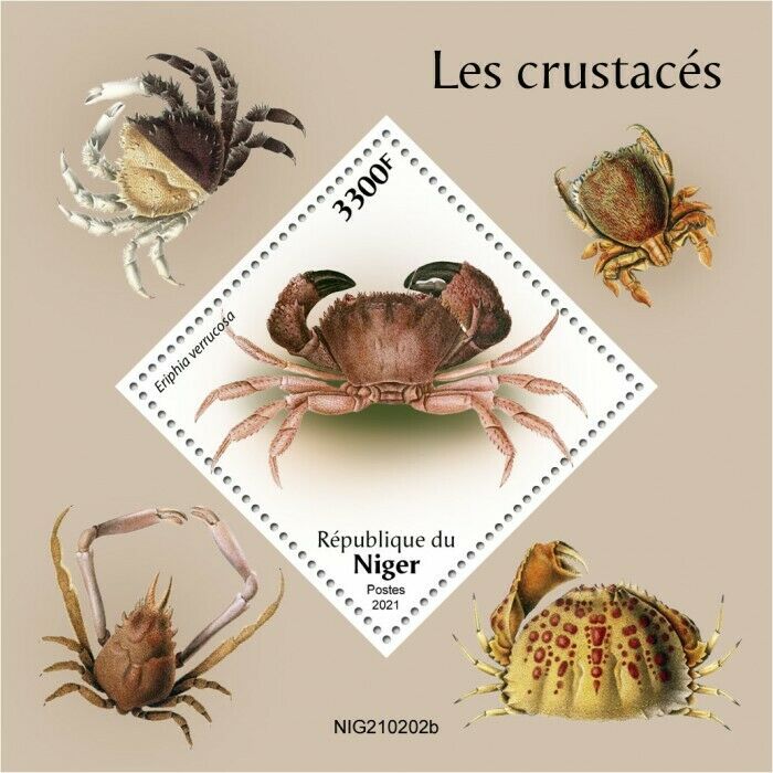 Niger 2021 MNH Marine Animals Stamps Crabs Crustaceans 1v S/S