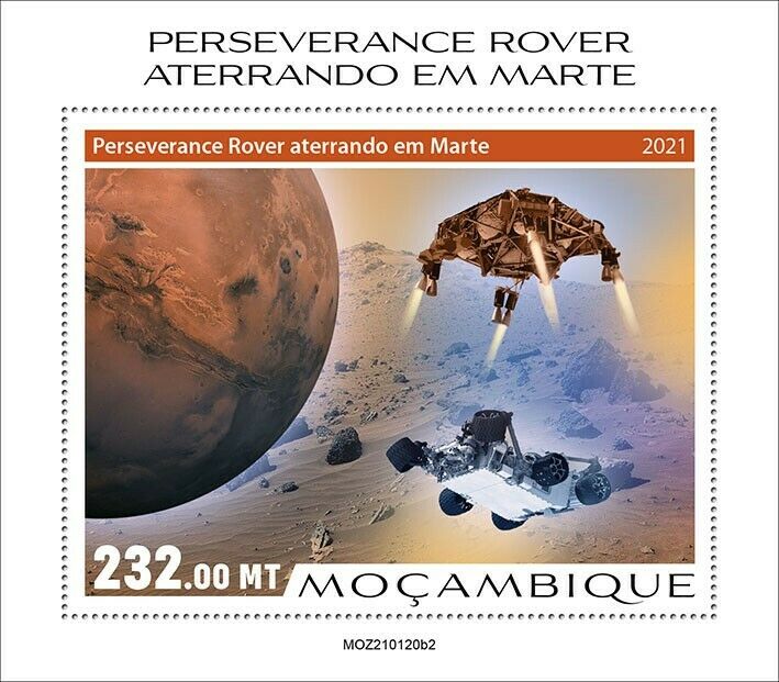 Mozambique 2021 MNH Space Stamps Perserverance Rover Mars Landing 1v S/S II