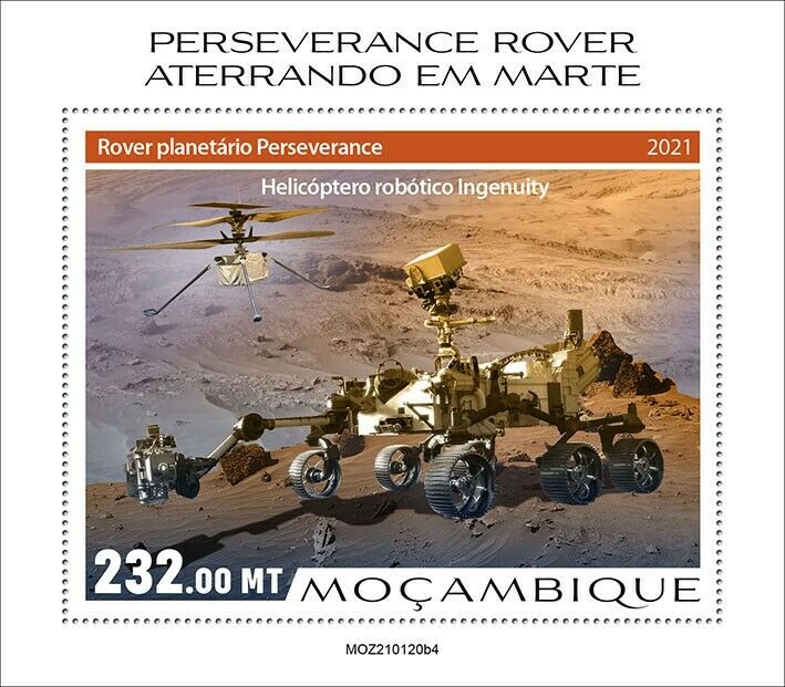 Mozambique 2021 MNH Space Stamps Perserverance Rover Mars Landing 1v S/S IV