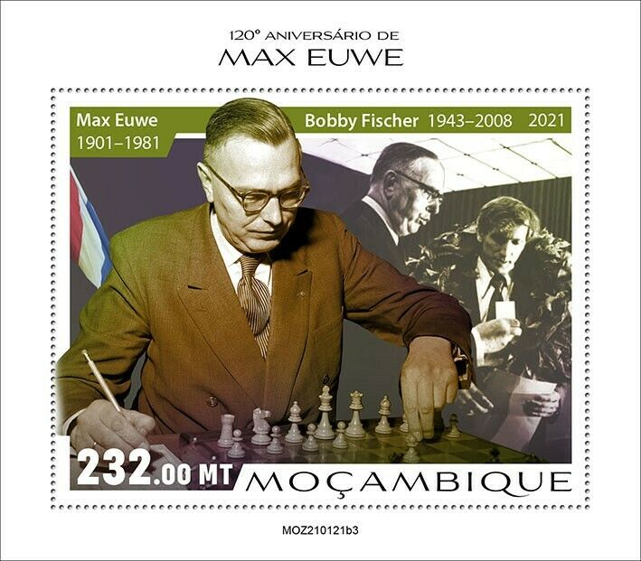 Mozambique 2021 MNH Chess Stamps Max Euwe Dutch Player Games Sports 1v S/S III
