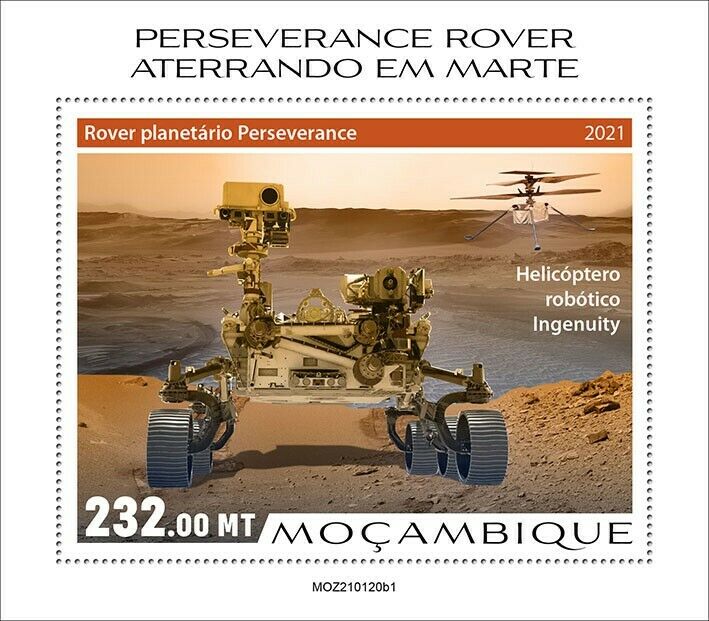 Mozambique 2021 MNH Space Stamps Perserverance Rover Mars Landing 1v S/S I