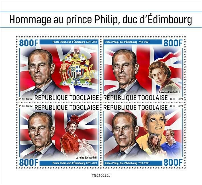 Togo 2021 MNH Royalty Stamps Prince Philip Duke of Edinburgh Tribute 4v M/S