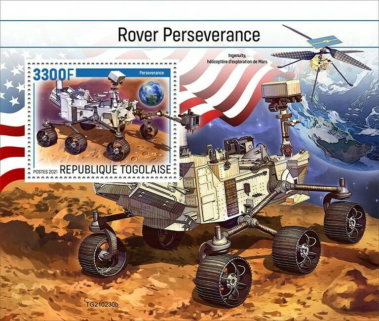 Togo 2021 MNH Space Stamps Rover Perseverance Mars Landing 1v S/S