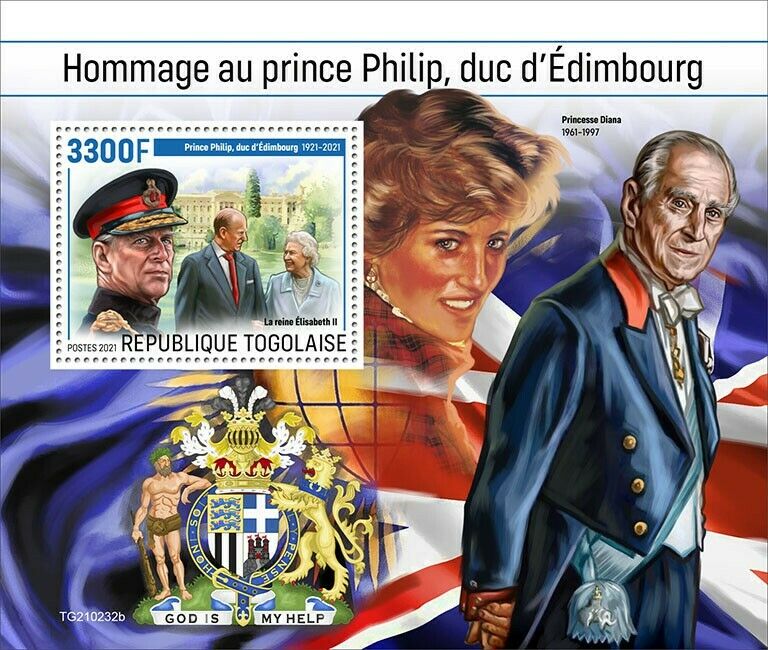 Togo 2021 MNH Royalty Stamps Prince Philip Duke of Edinburgh Tribute 1v S/S