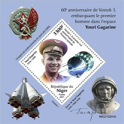 Niger 2021 MNH Space Stamps Yuri Gagarin Vostok 1 Launch 1v S/S