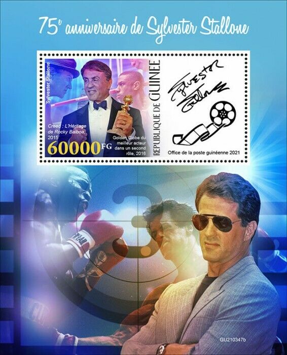 Guinea 2021 MNH Celebrities Stamps Sylvester Stallone Creed Movies Actors 1v S/S