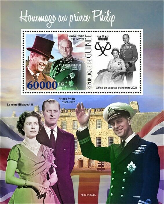 Guinea 2021 MNH Royalty Stamps Prince Philip Queen Elizabeth II 1v S/S