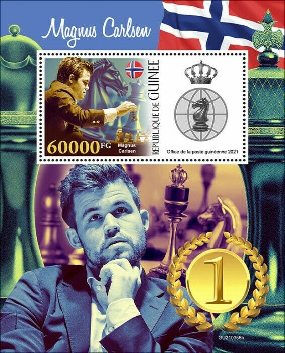 Guinea 2021 MNH Chess Stamps Magnus Carlsen Sports Games 1v S/S