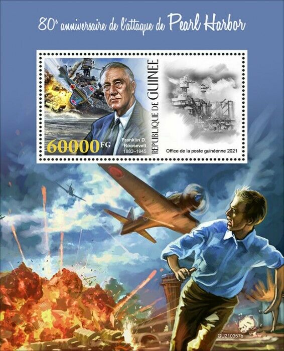 Guinea 2021 MNH Military Stamps WWII WW2 Pearl Harbor Attack 80th Anniv 1v S/S