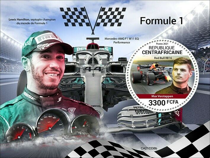 Central African Rep 2021 MNH Sports Stamps Formula 1 F1 Max Verstappen 1v S/S