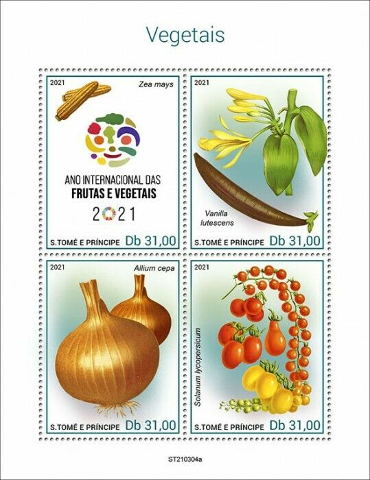 Sao Tome & Principe 2021 MNH Nature Stamps Intl Year of Fruit & Vegetables 4v M/S