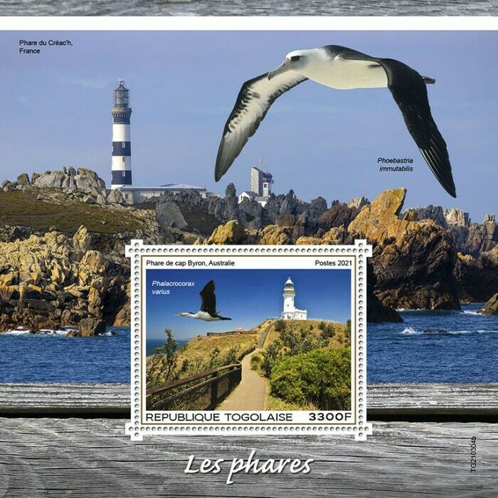 Togo 2021 MNH Lighthouses Stamps Cape Byron Lighthouse Birds Albatross 1v S/S