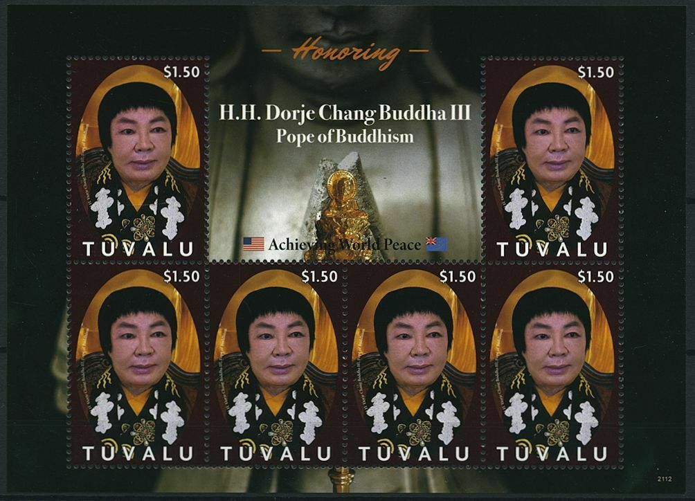 Tuvalu 2021 MNH Dorje Chang Buddha III Stamps Pope Buddhism People 6v M/S