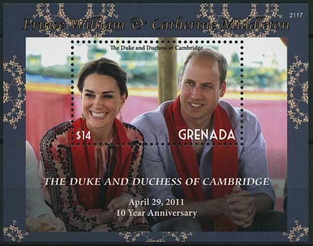 Grenada 2021 MNH Royalty Stamps Prince William & Kate Royal Wedding 1v S/S
