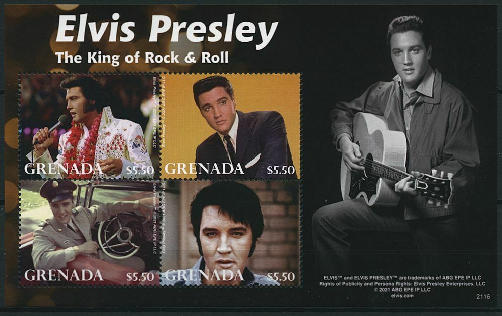 Grenada 2021 MNH Elvis Presley Stamps Music Celebrities Famous People 4v M/S