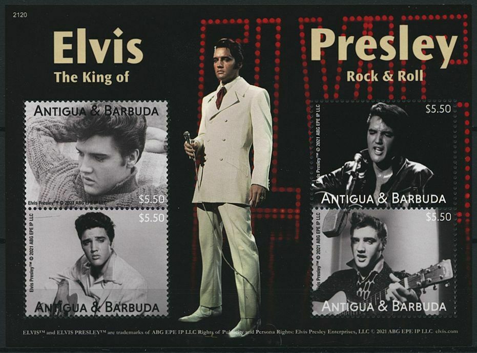 Antigua & Barbuda 2021 MNH Elvis Presley Stamps Music Celebrities People 4v M/S