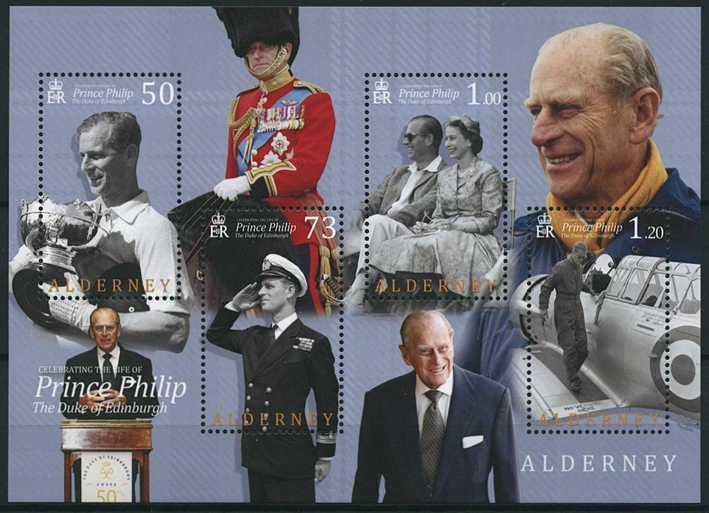 Alderney 2021 MNH Royalty Stamps Prince Philip Duke of Edinburgh 4v M/S