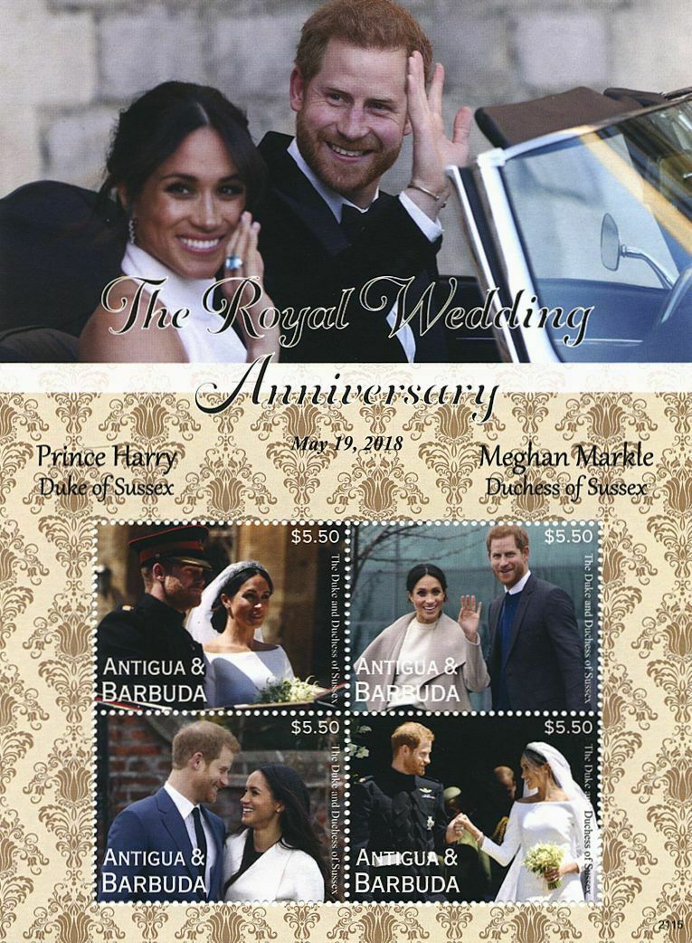 Antigua & Barbuda 2021 MNH Royalty Stamps Prince Harry & Meghan Wedding 4v M/S