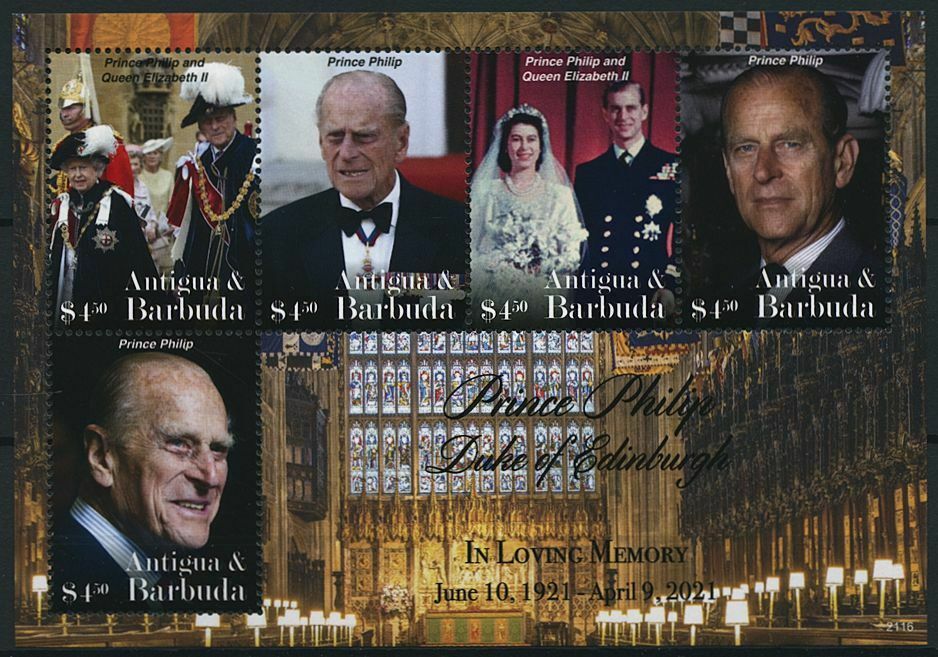 Antigua & Barbuda 2021 MNH Royalty Stamps Prince Philip Duke of Edinburgh 5v M/S