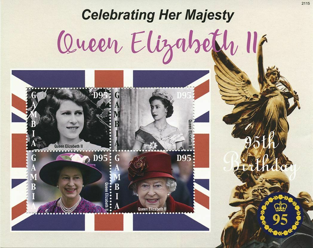 Gambia 2021 MNH Royalty Stamps Queen Elizabeth II 95th Birthday 4v M/S