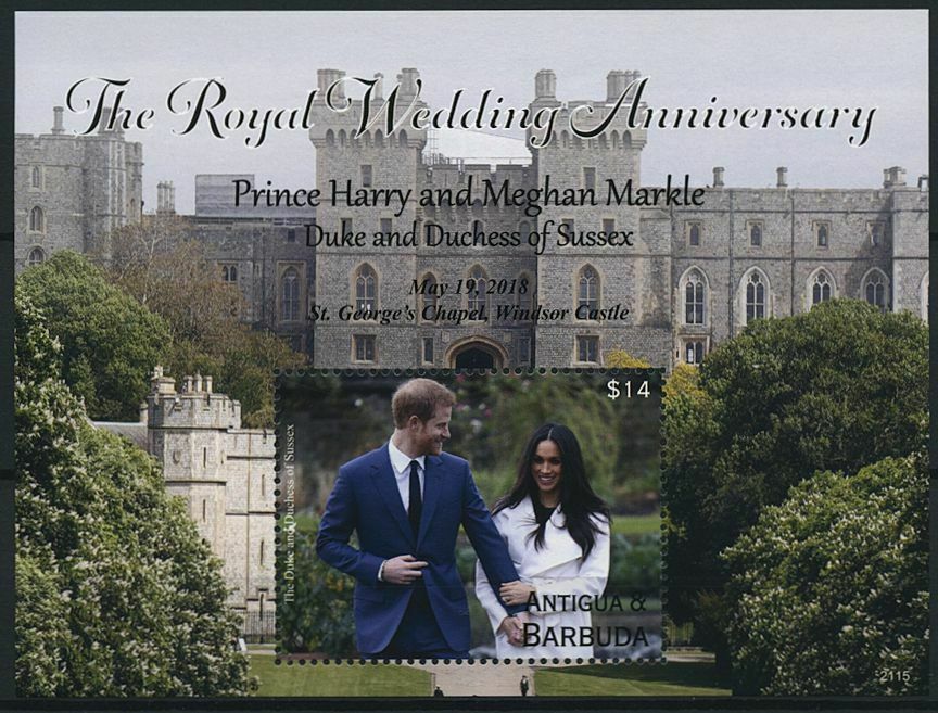 Antigua & Barbuda 2021 MNH Royalty Stamps Prince Harry & Meghan Wedding 1v S/S