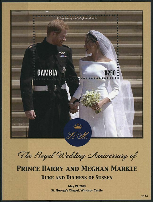 Gambia 2021 MNH Royalty Stamps Prince Harry & Meghan Royal Wedding 1v S/S