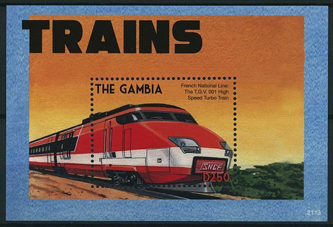 Gambia 2021 MNH Trains Stamps TGV High-Speed Railways Rail 1v S/S