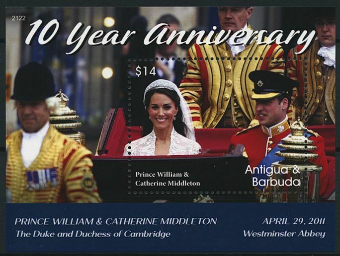 Antigua & Barbuda 2021 MNH Royalty Stamps Prince William & Kate Wedding 1v S/S