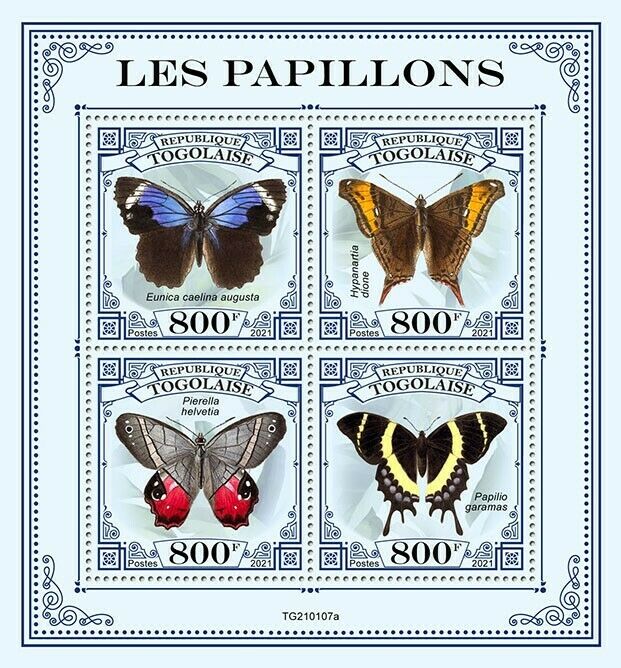Togo 2021 MNH Butterflies Stamps Mapwings Swallowtail Butterfly 4v M/S
