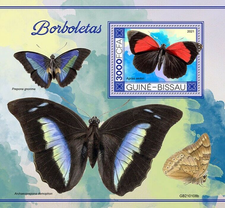 Guinea-Bissau 2021 MNH Butterflies Stamps Agrias Butterfly 1v S/S II