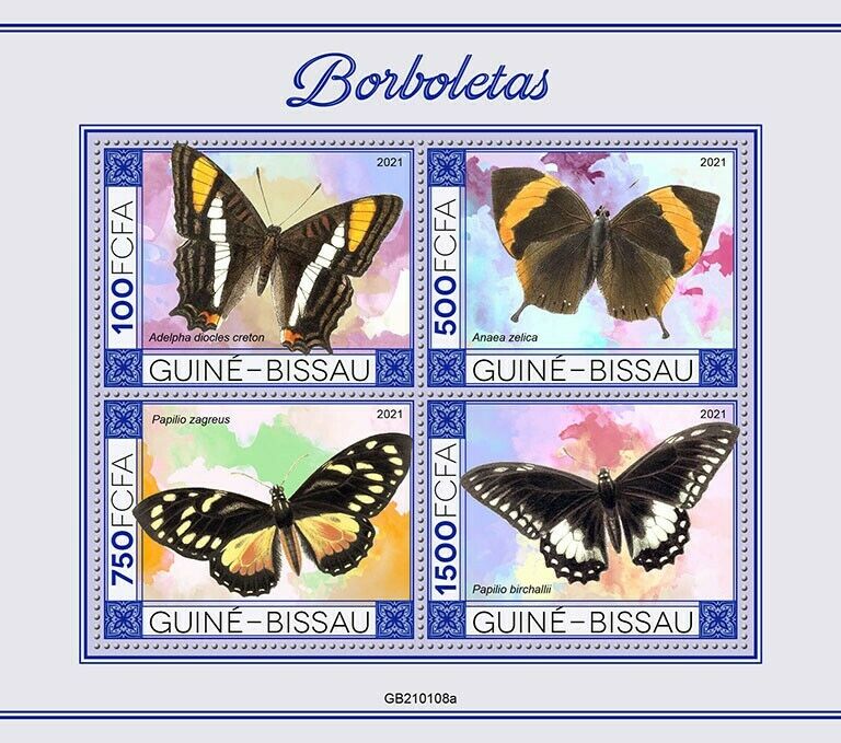 Guinea-Bissau 2021 MNH Butterflies Stamps Swallowtail Butterfly 4v M/S II