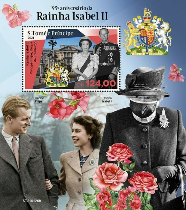 Sao Tome & Principe 2021 MNH Royalty Stamps Queen Elizabeth II 95th Bday 1v S/S