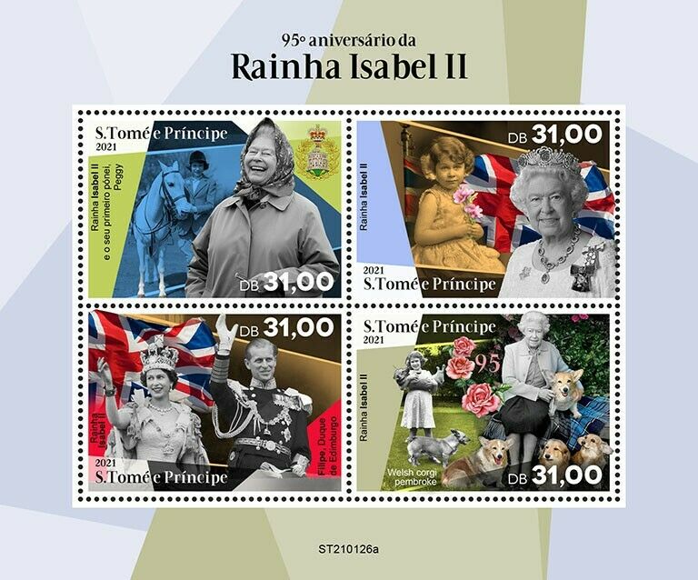 Sao Tome & Principe 2021 MNH Royalty Stamps Queen Elizabeth II 95th Bday 4v M/S