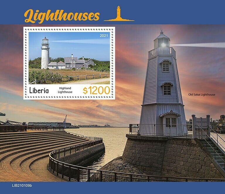 Liberia 2021 MNH Lighthouses Stamps Highland Lighthouse Architecture 1v S/S