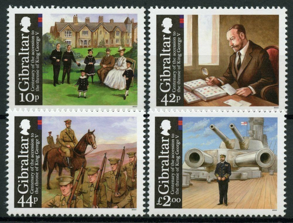 Gibraltar 2010 MNH Royalty Stamps King George V Accession Philatelist 4v Set