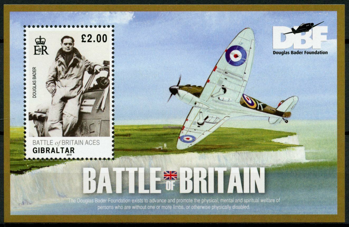 Gibraltar 2010 MNH Military Stamps WWII WW2 Battle of Britain Bader 1v M/S