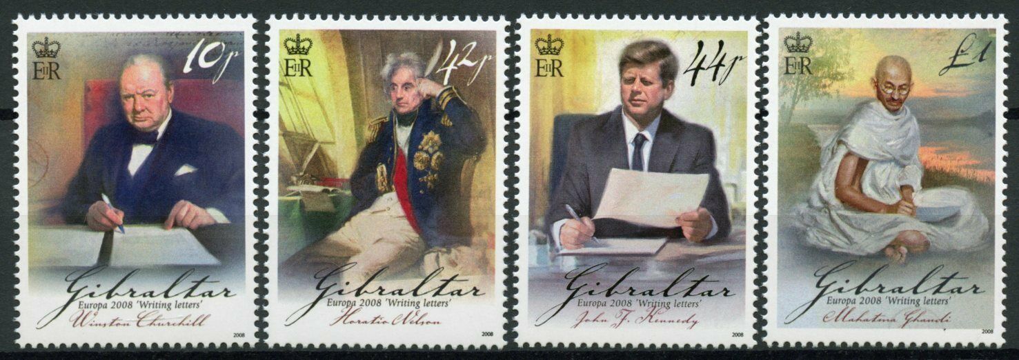 Gibraltar 2008 MNH Europa Stamps Writing Letters Churchill Gandhi JFK 4v Set