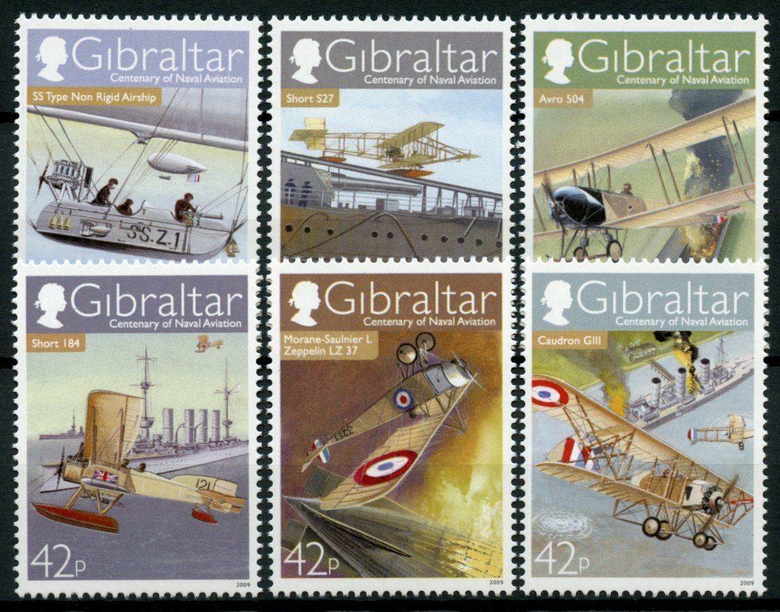 Gibraltar 2009 MNH Aircraft Stamps Naval Aviation Short Avro Caudron Gill 6v Set