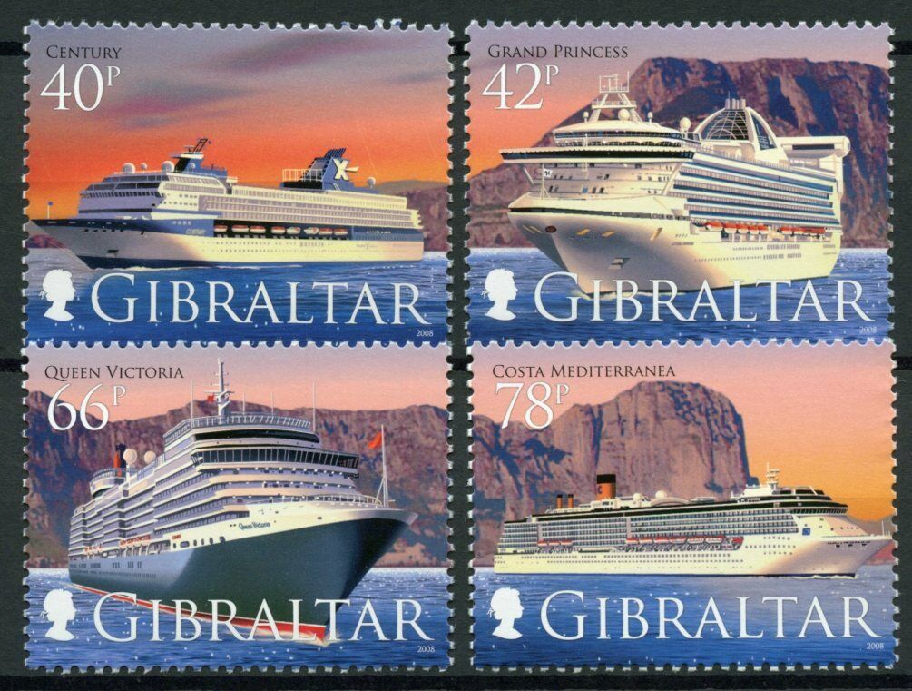 Gibraltar 2008 MNH Cruise Ships Stamps Part IV Queen Victoria Century 4v Set